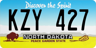 ND license plate KZY427