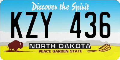 ND license plate KZY436