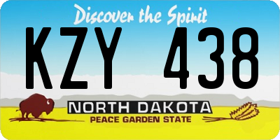 ND license plate KZY438