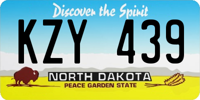 ND license plate KZY439