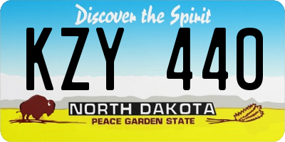 ND license plate KZY440