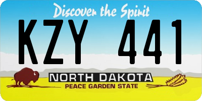 ND license plate KZY441