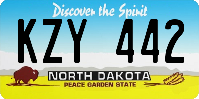 ND license plate KZY442