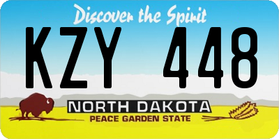ND license plate KZY448