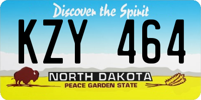 ND license plate KZY464