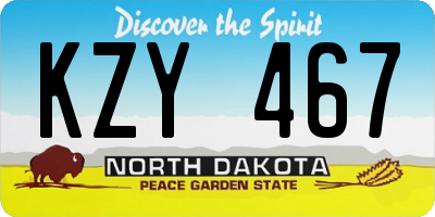 ND license plate KZY467