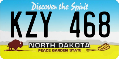 ND license plate KZY468