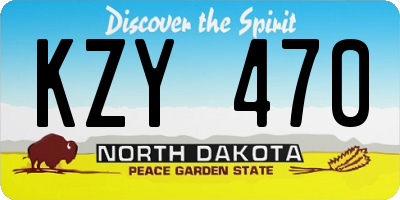 ND license plate KZY470