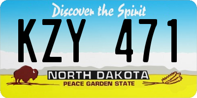 ND license plate KZY471