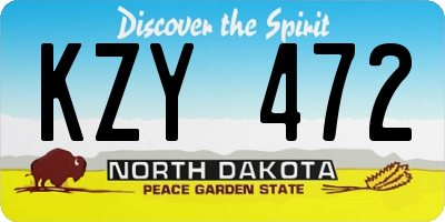 ND license plate KZY472