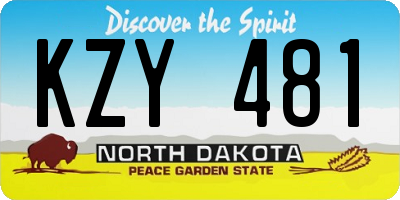 ND license plate KZY481