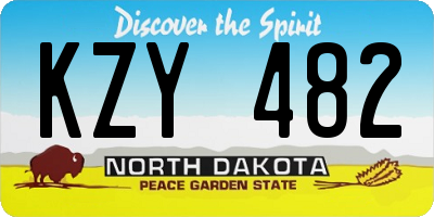 ND license plate KZY482