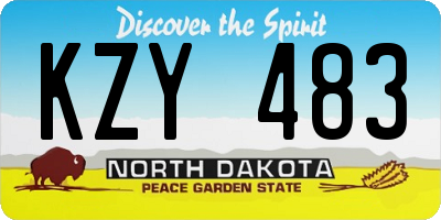 ND license plate KZY483