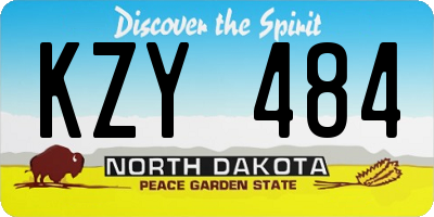 ND license plate KZY484