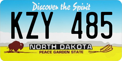 ND license plate KZY485