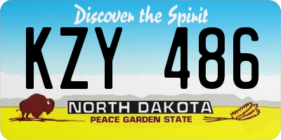 ND license plate KZY486