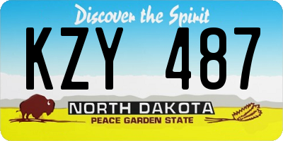 ND license plate KZY487