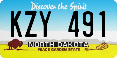 ND license plate KZY491