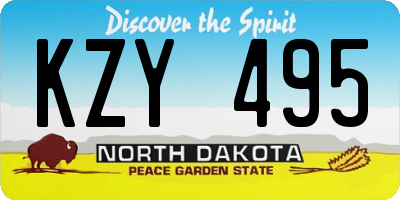 ND license plate KZY495