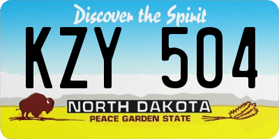 ND license plate KZY504