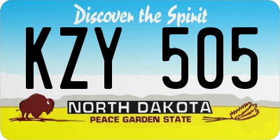 ND license plate KZY505