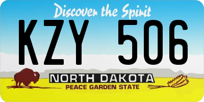 ND license plate KZY506