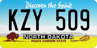 ND license plate KZY509