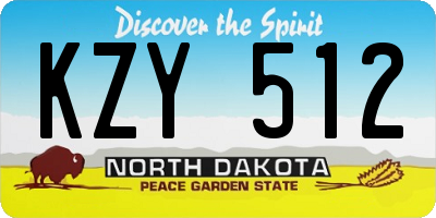 ND license plate KZY512