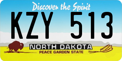 ND license plate KZY513