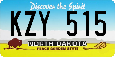 ND license plate KZY515