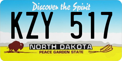 ND license plate KZY517