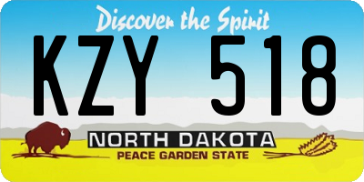 ND license plate KZY518