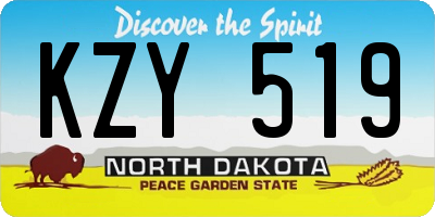 ND license plate KZY519