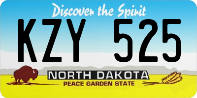 ND license plate KZY525