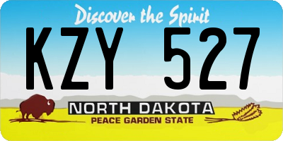 ND license plate KZY527