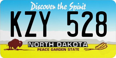 ND license plate KZY528