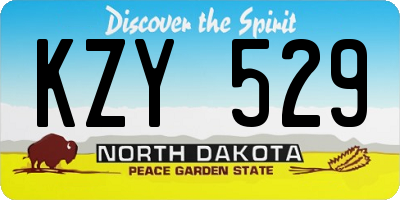 ND license plate KZY529