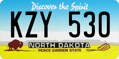 ND license plate KZY530