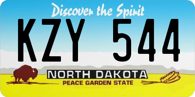 ND license plate KZY544