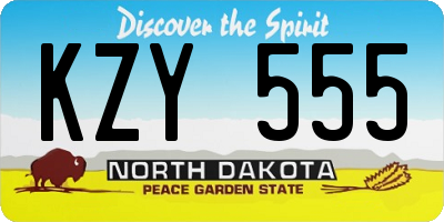 ND license plate KZY555