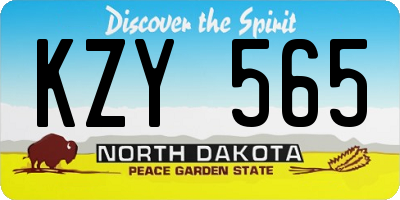 ND license plate KZY565