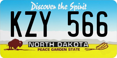 ND license plate KZY566