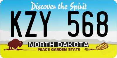 ND license plate KZY568