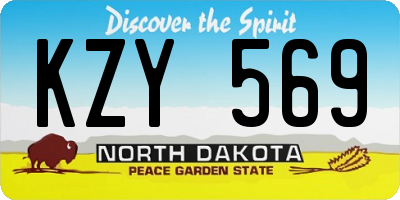 ND license plate KZY569