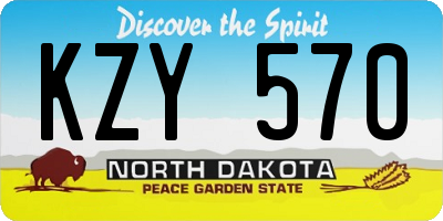 ND license plate KZY570