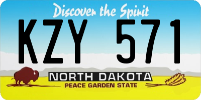 ND license plate KZY571