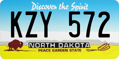 ND license plate KZY572