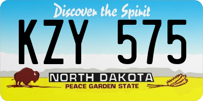 ND license plate KZY575