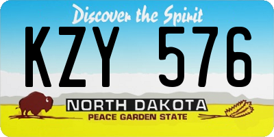 ND license plate KZY576