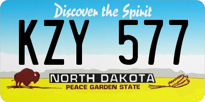 ND license plate KZY577